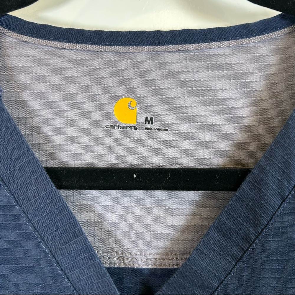 Carhartt Blue Rip Stop Utility Scrub Top‎ Women’s Size Medium - Picture 2 of 10